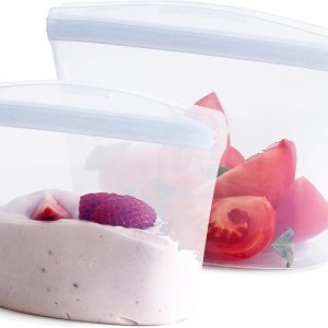 Clear Silicone Reusable Food Storage Bags