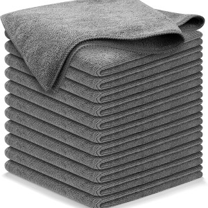 Premium Microfiber Cloths 12 Pack (12.5"x12.5") – Ultra Absorbent, Streak-Free, 1200 Washes – For Car, Glass, Mirrors, Kitchen & Home.