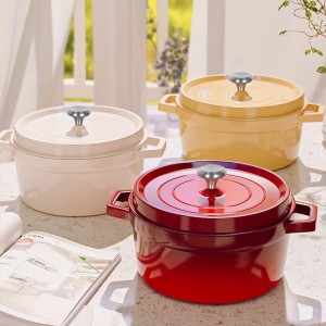 Large-Capacity Non-Stick Aluminum Dutch Oven & Soup Pot – Modern Casserole with Stainless Steel Lid for Home Cooking