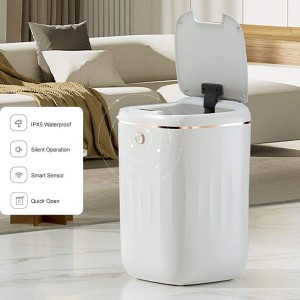 Automatic White Smart Touchless Garbage Can – Motion Sensor Trash Bin for Bathroom, Kitchen & Household Cleaning, Hands-Free Waste Disposal, Compact and Durable Design