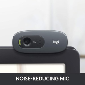 Black ClearView Pro HD Webcam – Built-in Mic, Privacy Shutter, USB-A, Compatible with Zoom/Teams for Desktop & Laptop