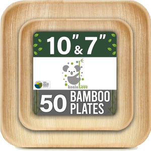 Sustainable Bamboo Fiber Paper Plates – Thick, Spill-Resistant & Fully Biodegradable