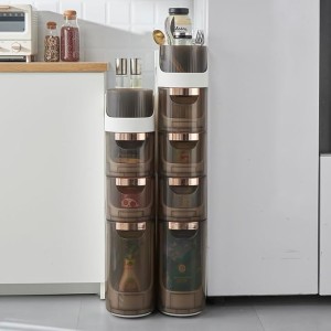 Multifunctional 17 cm slim 3 Tiers Storage Cabinet, 1pc